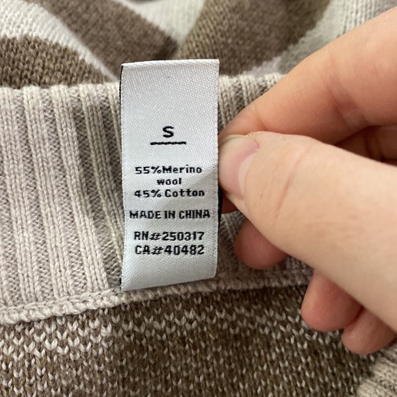 Varley Anthro Mayberry Zip wool blend longline cardigan in cobweb doe zebra sz S - Picture 15 of 15